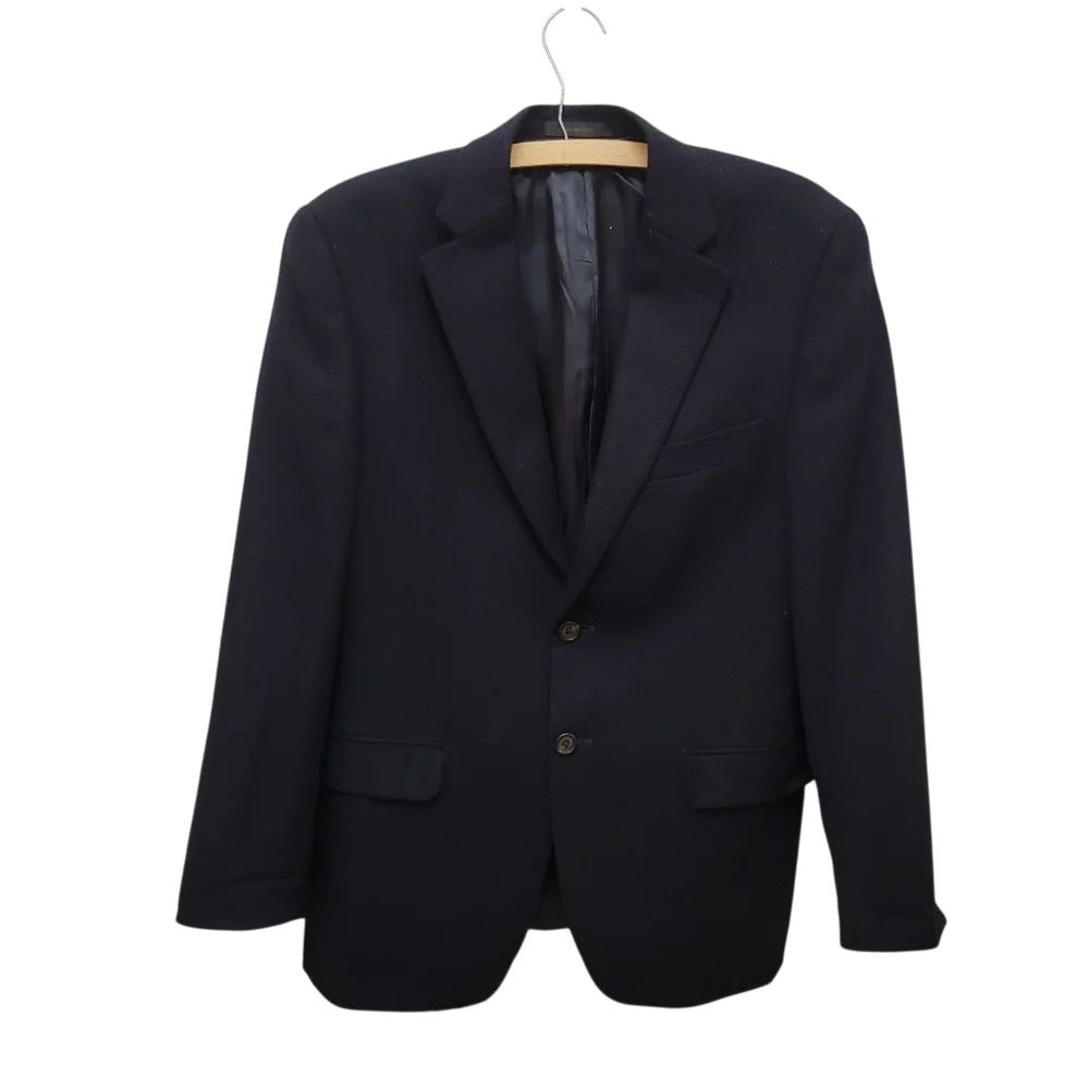 Ralph‎ Lauren Vintage Black Men's Wool Blazer Minimalist Classic Quiet Luxury